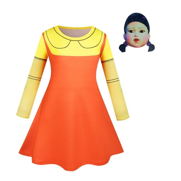 Jenter Squid Game Cosplay Fancy Dress Jenter Squid Game Cosplay Fancy Dress Filmkarakter Squid Game NPC Jenters Kjole Cosplay Klær A