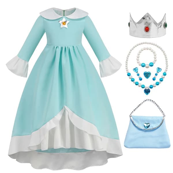 Daisy Prinsesse Kjole Jente Tegnefilm Film Cosplay Kostyme Sommer Barn Oransje Festklær 2-10 Šr Halloween Maskeradeklær Rosalina Sett