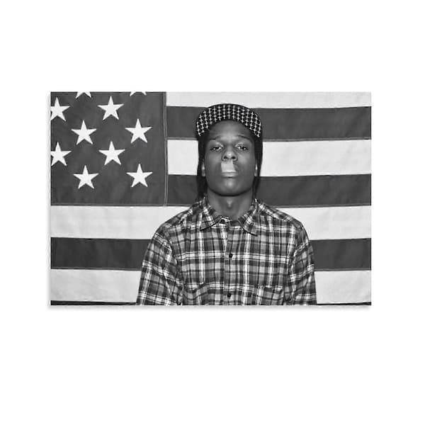 A-AP Rocky ASAP Amerikansk Flagg Rap Rapper Motiverende Inspirerende Kontor Gym Vegg Hybel Dekor 3x5ft Flagg Kun Søm