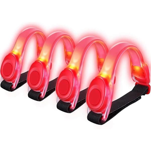 4 stk. LED Armbånd Reflekterende LED Armbånd for Løping og Jogging