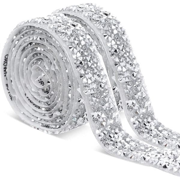 Krystall Rhinestone Bånd, 2 Meter Diamant Bånd Krystall Selvklebende Bling Bånd Krystall Diamant Klistremerker for Bryllup Bursdagsdekorasjoner