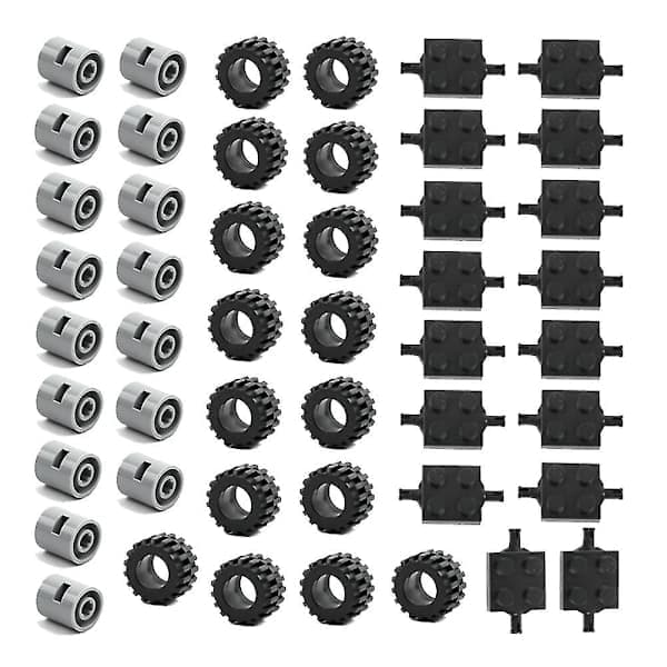 48 stk Mini Hjul Aksler Pakke Klosser Biltilbehør Dekk Nav Klassiske Byggeklosser Barn Diy Leker Byggeklosser-A