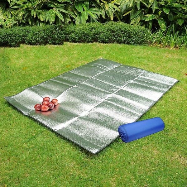 Vanntett Piknikpledd i Aluminium, Sammenleggbart, Dobbeltsidig Folie Sovepose for Camping (200 x 150 cm)