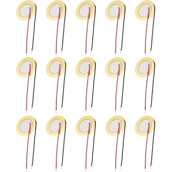 15 stk. element summer, 27 mm piezoelement, akustisk pickup piezo disk element sensor piezo disker piezo disker med akustisk pickup