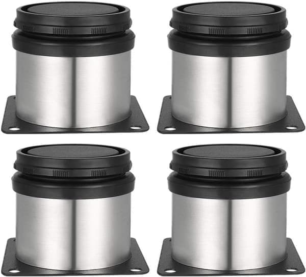 Justerbare føtter, 50 mm høyde, fortykkede skapføtter, rustfritt stål, justerbar høyde 0-15 mm, leveres med skruer