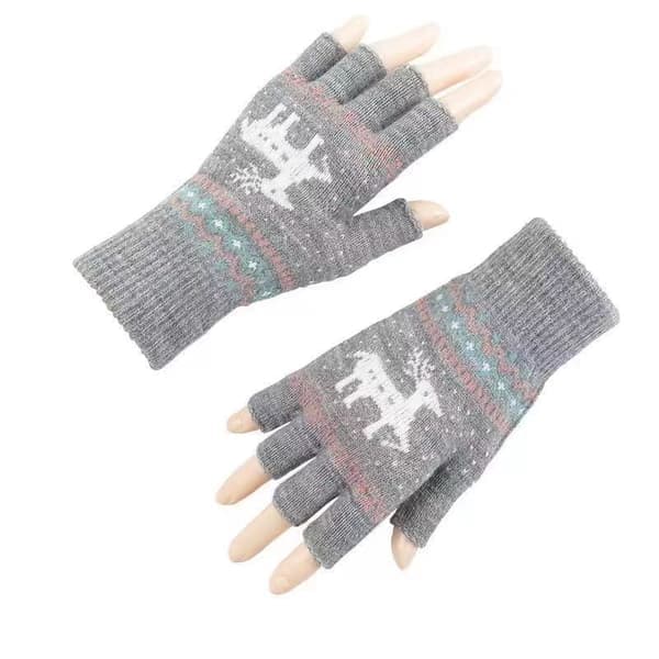 Unisex Vinter Halvfingerhansker Varme Vinter Fingerløse Berøringsskjermhansker Elastiske Strikkehansker for Skriving
