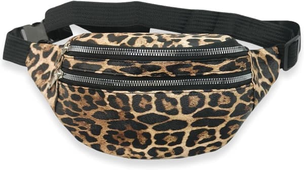 Leopardmønstret mageveske for kvinner Justerbar midjeveske/crossbody-veske for hverdagsbruk, streetwear og reise