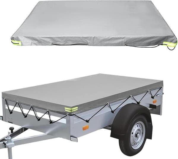 Flat Tilhenger Presenning, 208 x 114 x 13 cm, Støvtett, Egnet for 750 kg Tilhenger, Grå