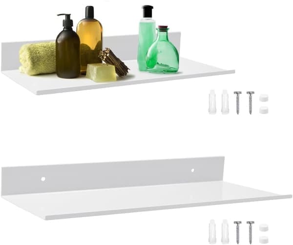 Set med 2 veggmonterte hyller flytende hyller 30 cm kjøkkenhyller