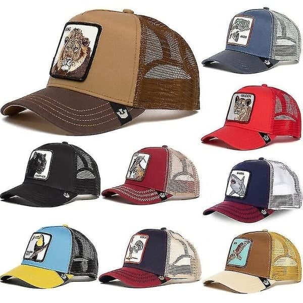 Ny Animal Trucker Mesh Hatt Goorin Bros Snapback Caps Herre Lone Wolf Svart