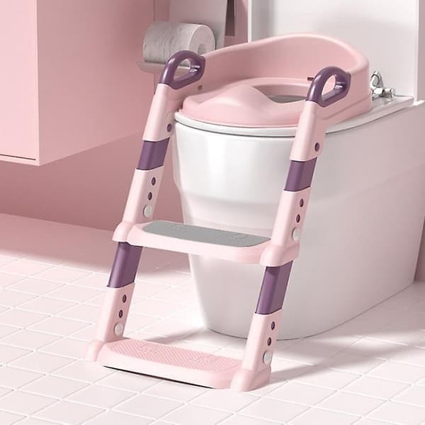 Pottytreningsstol for baby og småbarn - Justerbart toalettsete med antiskli og stige - Rosa Mult olor Mult olor Pink