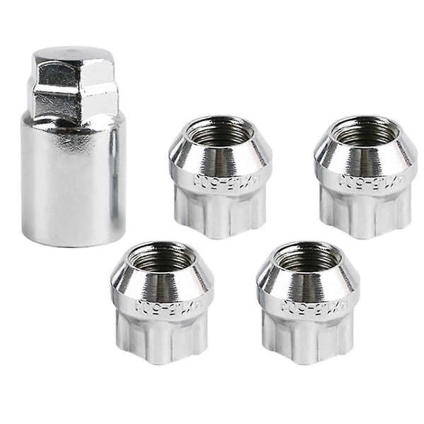 4 stk. Krom M14x1.5 Tyverisikre hjullåsmuttere konisk sete hjullås + nøkler for Model S/3/ hjul