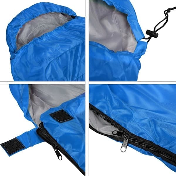 Sovepose for voksne, enkel konvoluttsovepose for voksne for 3 sesonger, lett campingvandring Blue