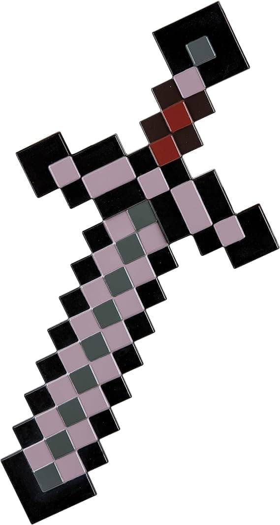 Minecraft Netherite sverd, offisielt Minecraft kostymetilbehør for barn, videospillkostymeprop i enkeltstørrelse