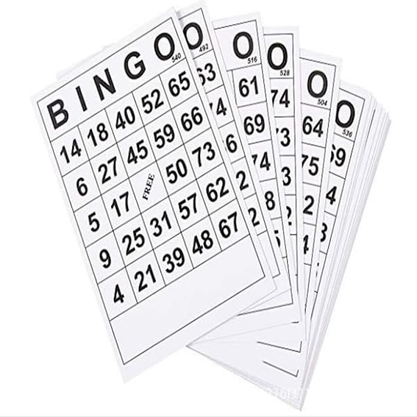 60 unike bingokort, BINGO-kort, digitale underholdningsspill for barn