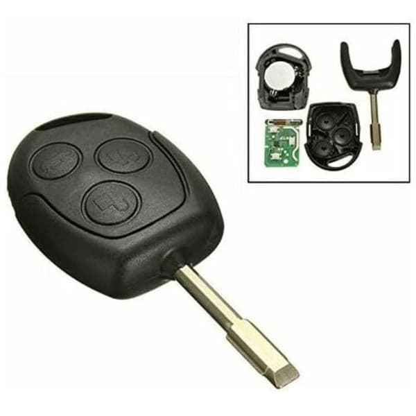 1 stk 3-knapps 433MHz fjernkontrollnøkkel FOB for Ford/Mondeo/Fiesta/Focus/KA Transit - Fjernkontroll bilnøkkel