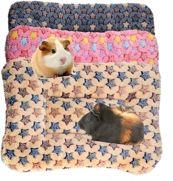 3 stk. plysjseng for smådyr, varmt, mykt valpeteppe, fleece sovematte, marsvin, hamster, kaninmadrass for kattunger, chinchilla, ekorn 30*30 cm