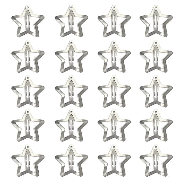 20 PCS Stjerne Hårklips Snap Stjerne Hårtilbehør Sklisikre Stjerneklips for Jenter Kvinner Y2K Tilbehør Sølv Metall Hårklips