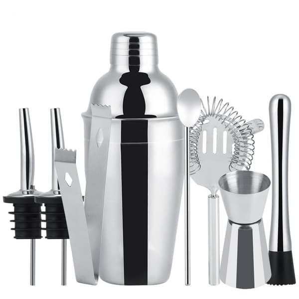 8-delt cocktailsett, barsett, shaker 550ml - Rustfritt stål