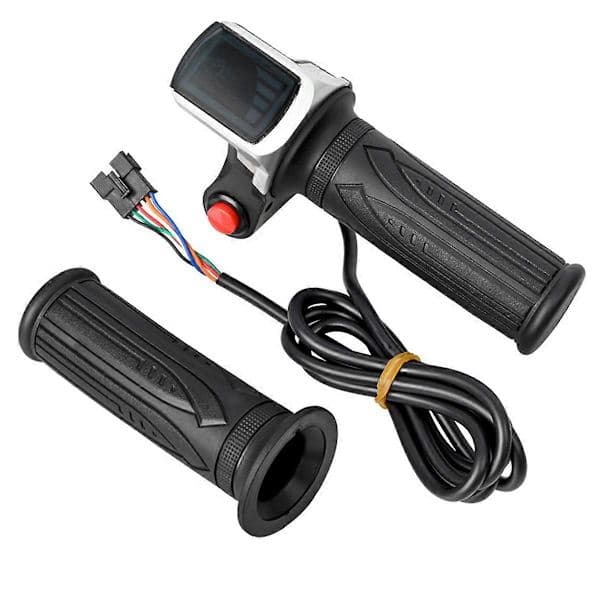 Universal elektrisk sykkelgass med LCD-skjerm Håndtak Gass for 36V Vri Gass Scooter E-