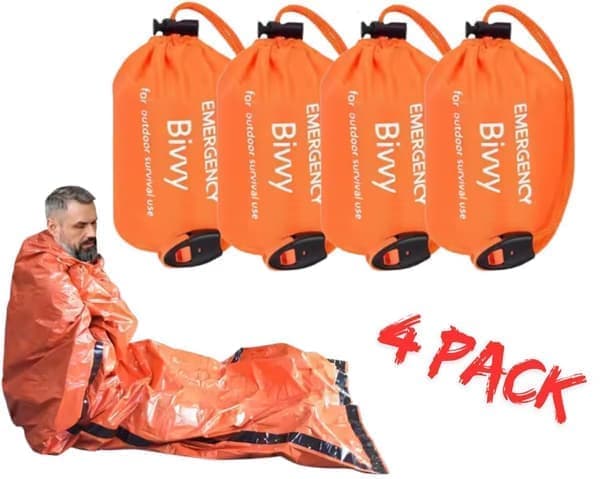 1/2/4 stk Utendørs Nød Vanntett Termisk Sovepose Camping Overlevelse Bivy Bag