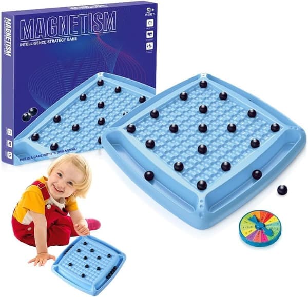 Magnetisk sjakkspill med 20/32 kuler - magnetspill for 2-4 spillere - spill for barn - brettspill for barn - spill for voksne - familiespill