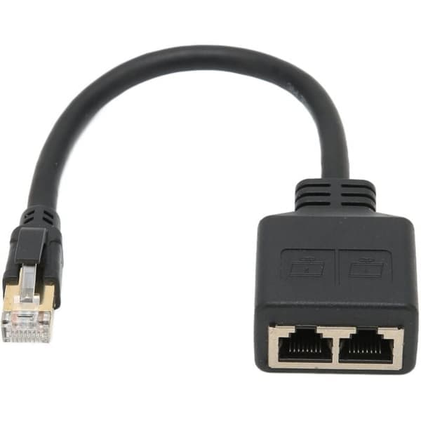 RJ45 Splitter Adapter, 1 til 2 RJ45 Nettverk Port Ethernet Adapter