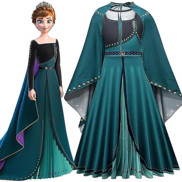 Ny Frozen Princess Anna Cosplay Kappekjole Kostymeantrekk Barn Jenter Fancy Dress