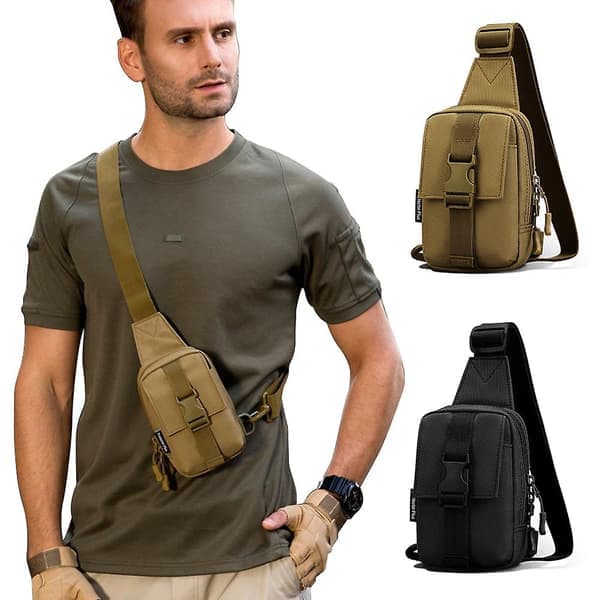 Taktisk Brystveske Militær Trekkingsekk Edc Sportsveske Skulderveske Crossbody-sekk Assault Pouch For Vandring Sykling Camping