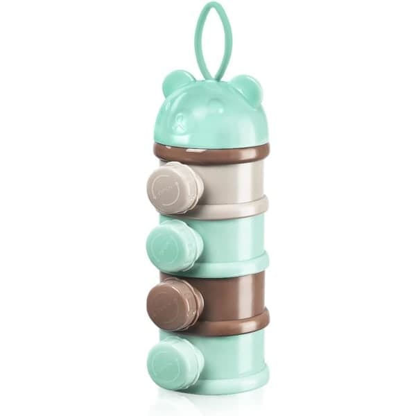 Melkepulverdispenser for baby, bærbar 4 lag 270 ml per lag Twist-Lock rom, stablebare beholdere for oppbevaring av babyutstyr