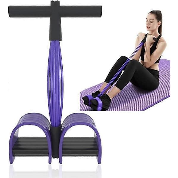 Abdominal Trainer, Abdominaltreningsutstyr, Full Body Expander for Hjem, 6 Rør, Elastisk Trekktau