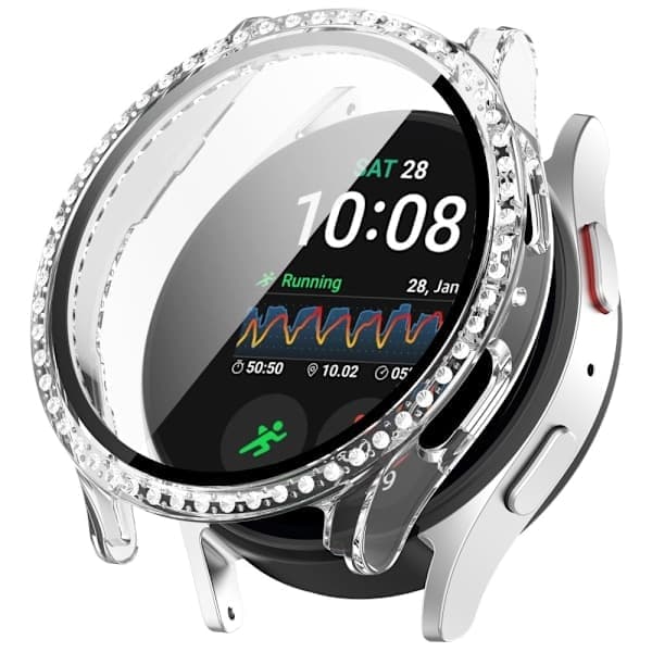 Galaxy Watch 7 40 mm Deksel med skjermbeskytter Rhinestone Transparent