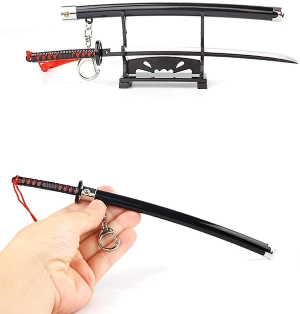 Demon Slayer Sverd Mini Katana Nøkkelringer Anime Figur Tanjiro For Menn Kimetsu No Yaiba Zenitsu Nøkkelkjede Cosplay Anheng