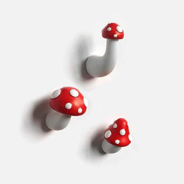 3 stk. Resin Kjøleskapsmagnet Rød Sopp Kjøleskapsmagnet Plante Kjøleskap