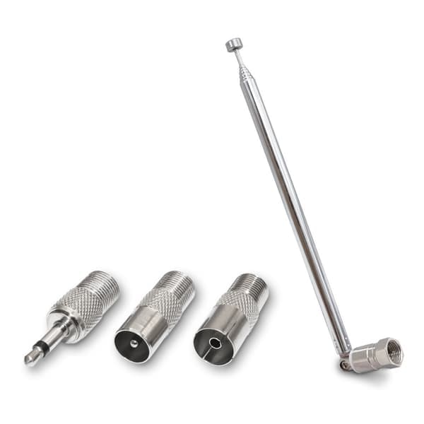 FM-radioantenne, Mellbølgeantenne med 4 adaptere, 10 seksjoner, FM-antenne innendørs, for 75hm ubalansert Tivoli Audio Model Yamaha Denon