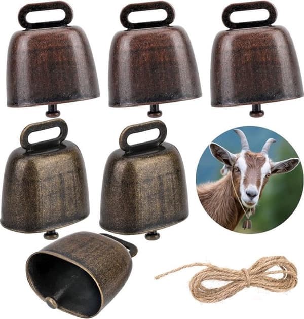 Bjelle 6 Stykker - Julebjeller - Bjelle - Beitebjelle - Metallbjeller - Geitebjelle - Hest - Dørklokke - Hundeklokke ...