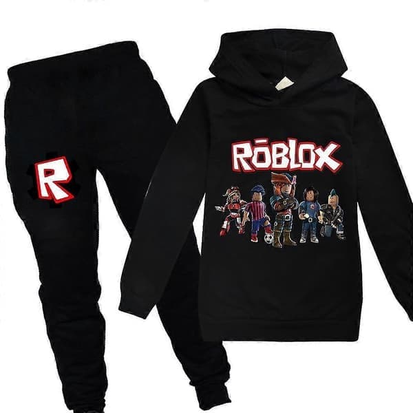 Roblox Trykket Barn Gutter Jenter Casual Antrekk Hettegenser topper Joggebukser Treningsdress Sett Activewear-WELLNGS