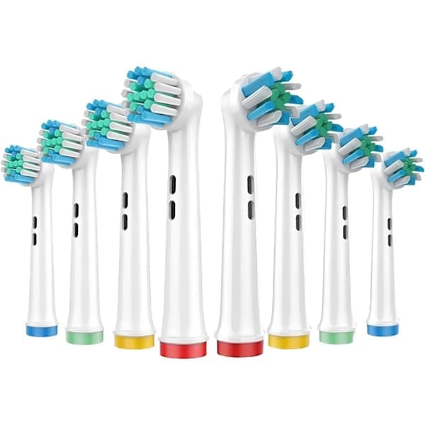 Tannbørstehode 8-pakning for Oral B Cross Action tannbørstehoder X4 og for Oral B Precision Clean tannbørstehoder X4