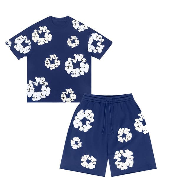 Ny produktkampanje! Høykvalitets Denim Tears sommer klesett for menn, blå blå blå