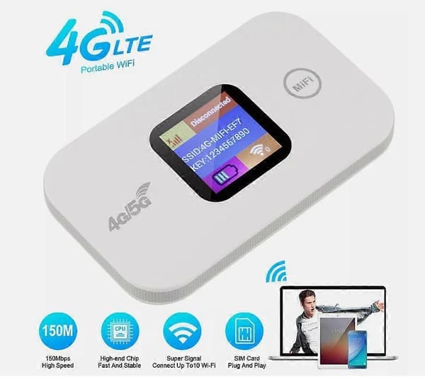Mobil WiFi-ruter Bærbar 4G/5G LTE-ruter Mobil WiFi-hotspot 150 Mbps