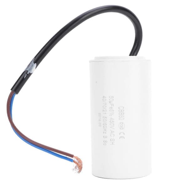 CBB60 Motorstartkondensator 450V 50uF Mikrofarad Kondensator Ledningstråd