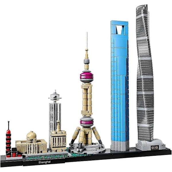 World Classic City Architecture Skyline Collection Shanghai Byggeklossmontering Klassisk Modellsett DIY Barnebyggeklossleke Gave
