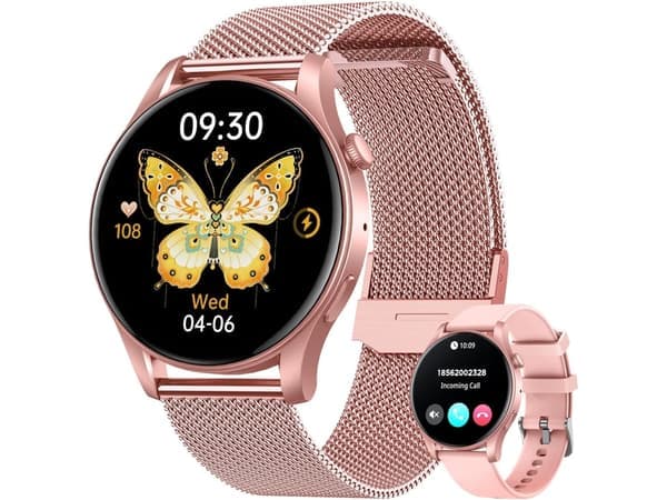 Smartklokke Dame Fitnessklokke: 1,4 Tommer Omtrent 3,6 Cm Amoled Berøringsskjerm Smartklokke Svar/Ring