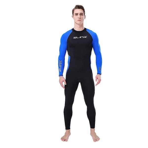 Blå VŠTDRAKT for MENN Super stretch Dykkedrakt Svømme Surf Snorkling L