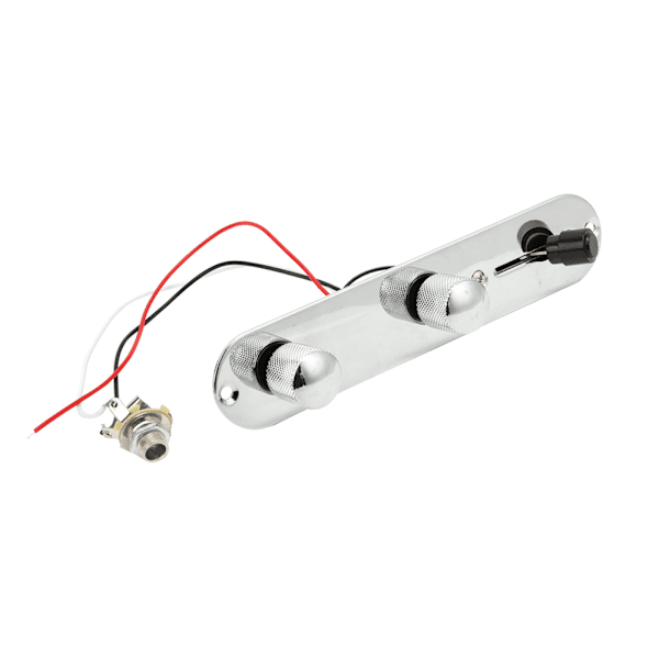 Forkrommet Metall 3-veis Bryter Ferdigkoblet Kontrollplate for Tele Gitar Reservedeler