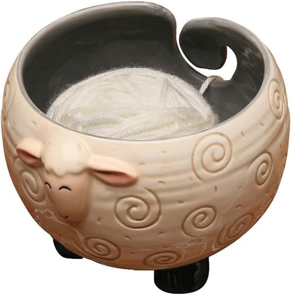 Sömnig Keramisk Garnbolle Strikkebolle - Holder Garnnøster Frie for Håndverk, 15 cm B X 11 cm H-FX-