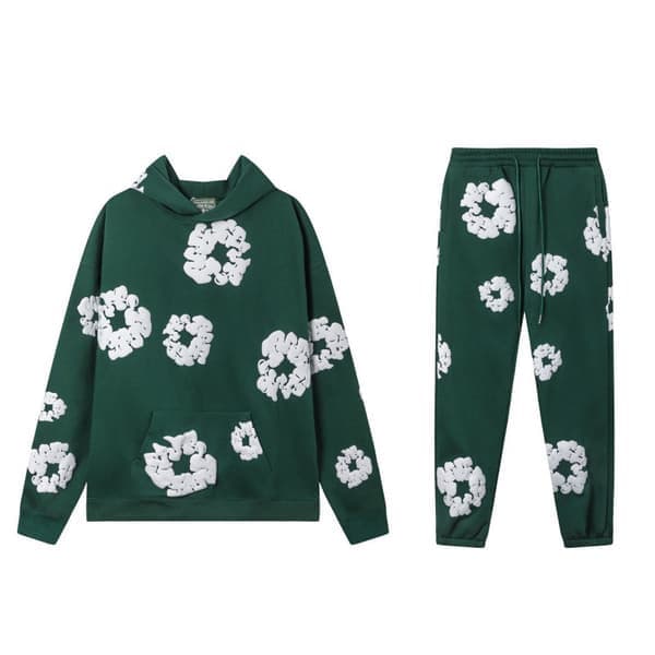 Hettegenser Sett Denim Tears Hettegenser og Bukser Sett - Grønn - Størrelse M Green-FX-