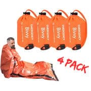4-pakning Vanntett Termisk Nødsovepose for Utendørs Camping Overlevelse Bivuakksekk Oransje-FX-