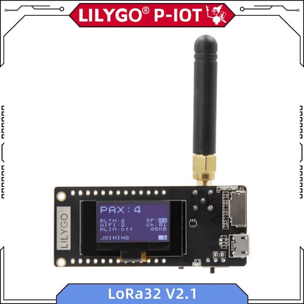 LILYGO® TTGO LoRa32 V2.1 1.6.1 ESP32 LoRa 433MHz 868MHz 915MHz utviklingskort 0,96 tommer OLED TF-kort BLE WIFI trådløs modul 433MHz