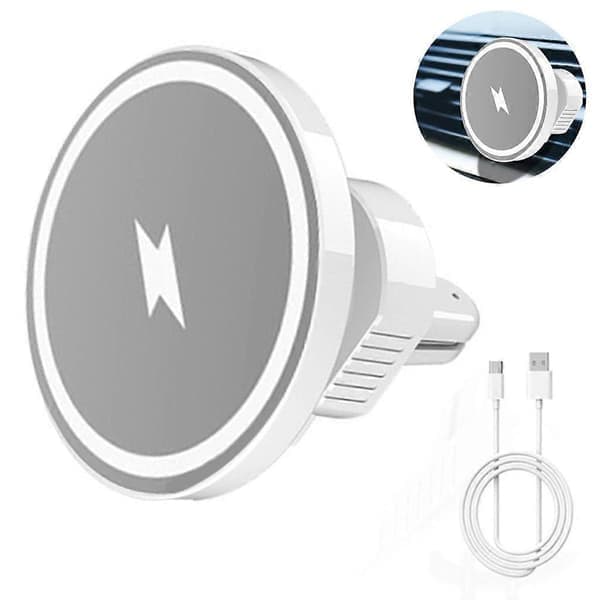 Trådløs billader MagSafe-kompatibel, magnetisk trådløs lader bil Qi-biltelefonholder induksjon kun kompatibel